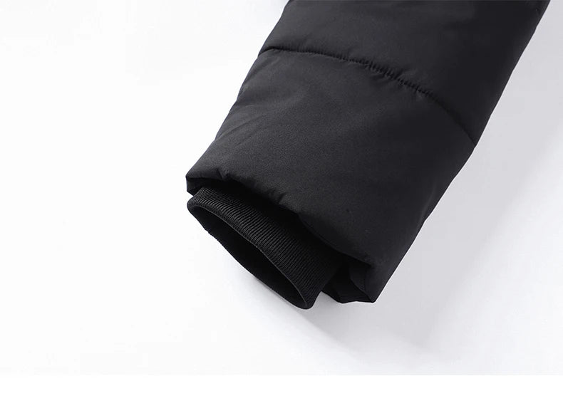 YJKVUR 2024 Winter New Jacket Men Mid-Length Thick Warm Waterproof Hooded Parka Windbreaker Military Fleece Plus Size Coat