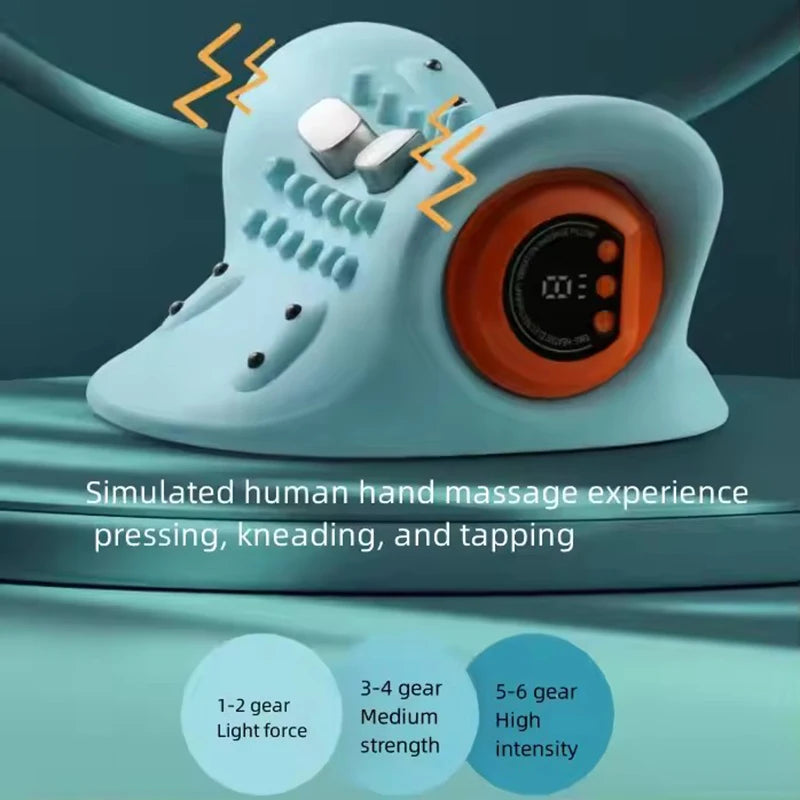 Cervical Neck Massager EMS Relax Heat Devices for Adult Cervical Repair Traction Electric Neck and Head Acupoint Massage Pillow