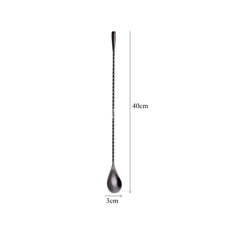 30/40/50cm Long Spiral Handle Cocktail Spoon Bartender Drink Shaker Muddler Stirrer Whisky Mixing Rod Kitchen Bar Utensils