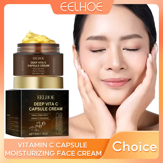 Vitamin C Capsules Facial Moisturizing Cream Melanin Removal Rejuvenate Skin Lightening Wrinkles Remover Brightening Face Cream