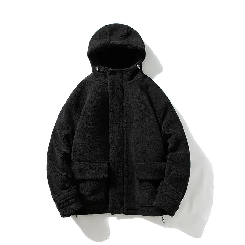 Winter Warm Coats for Men Top Grade Lamb Velvet Men's Jacket Casual Hooded Zipper Coats Fashion Warm Wool Jackets Thick Clothing