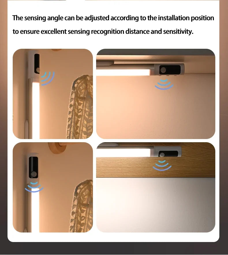 Motion Sensor Light Night Light USB Type C Rechargeable Lights Cabinet Lights For Kitchen Remote control Digital display LED