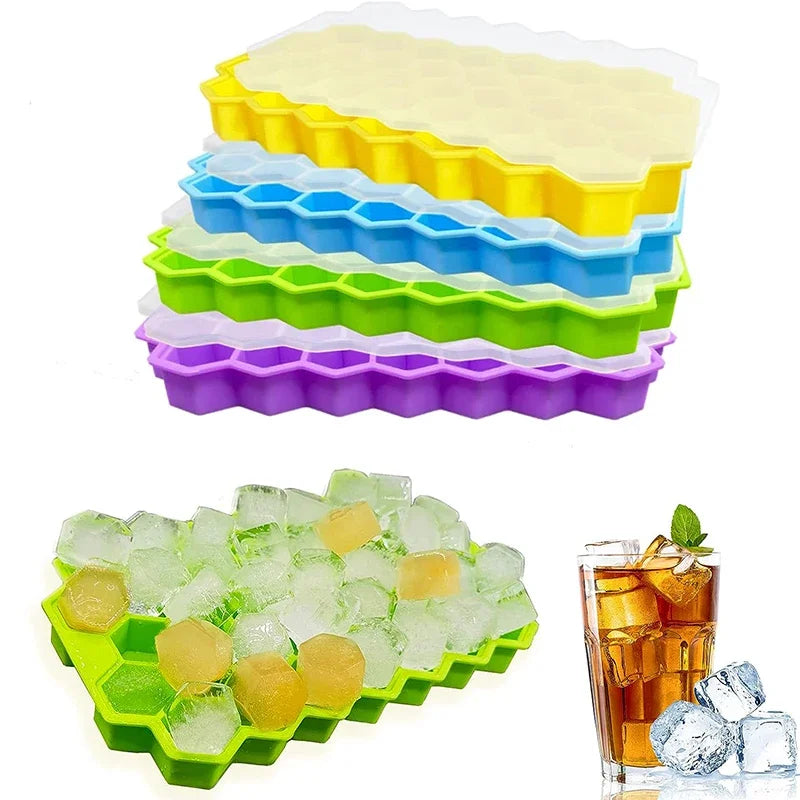 Reusable Silicone Ice Cube Mold Honeycomb Ice Cube Trays BPA Free Ice Maker Ice Jelly Juice Mould Whiskey Cocktail Kitchen Tool
