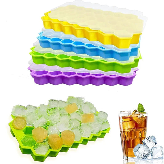 Reusable Silicone Ice Cube Mold Honeycomb Ice Cube Trays BPA Free Ice Maker Ice Jelly Juice Mould Whiskey Cocktail Kitchen Tool