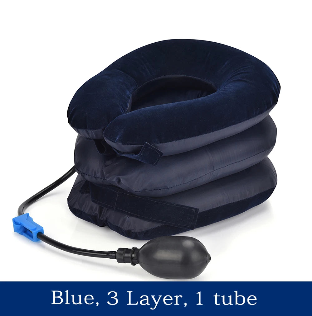 Neck Massager Cervical Support Pillow Air Pump Inflatable Collar Stretcher Brace 3/4 Layer Pain Relief Neck Ontlaster Traction