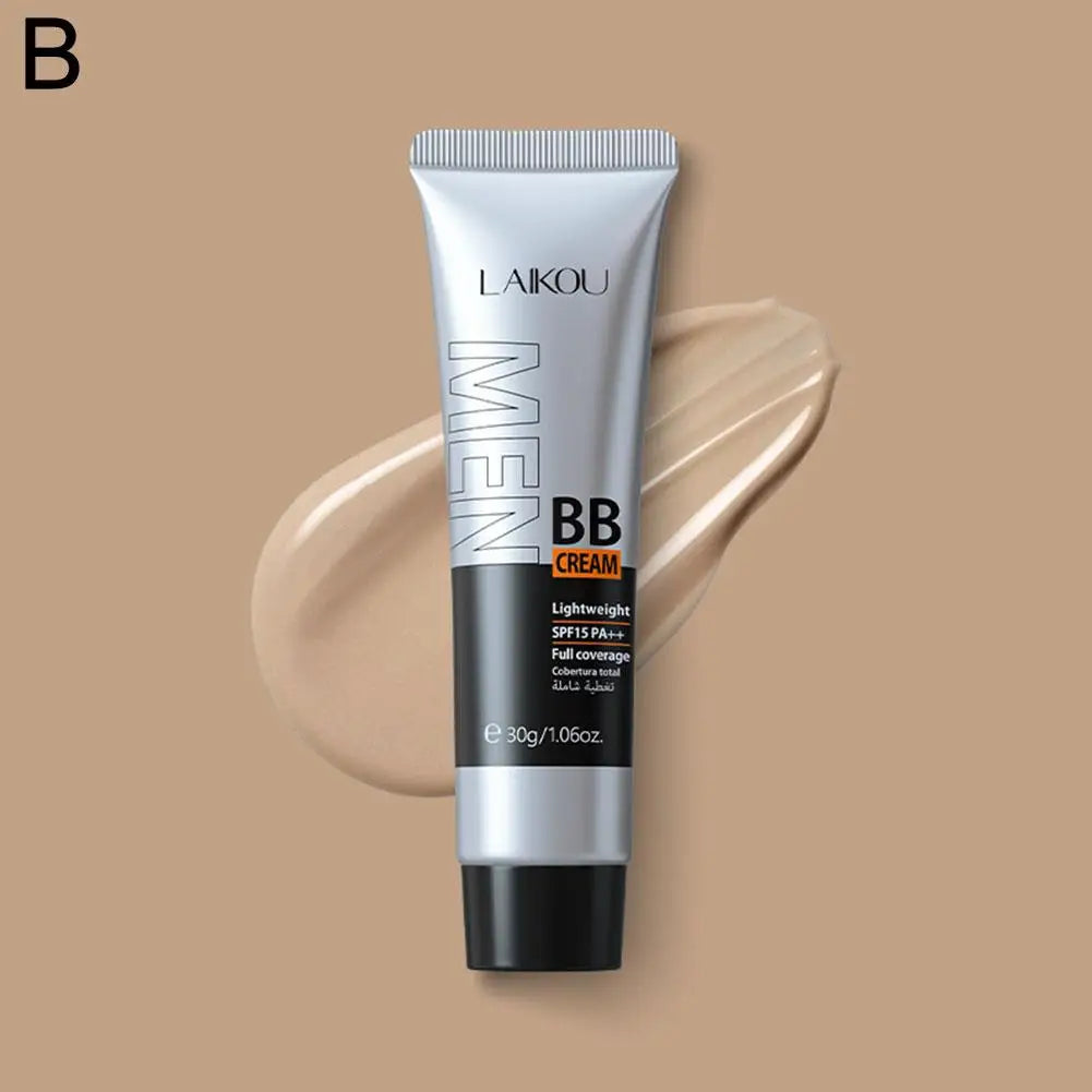 BB Cream For Men Full Coverage Facial Concealer Long Lasting Makeup Foundation Waterproof Men BB Liquid Foundation 30g