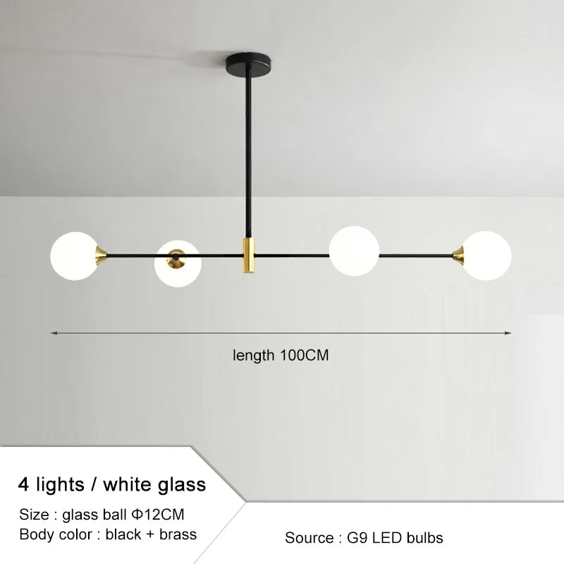 Modern Chandelier for lliving room Minimalist Glass Ball Pendant Lights Home Decoration Dining Room Kitchen Hanging Lamp Bedroom