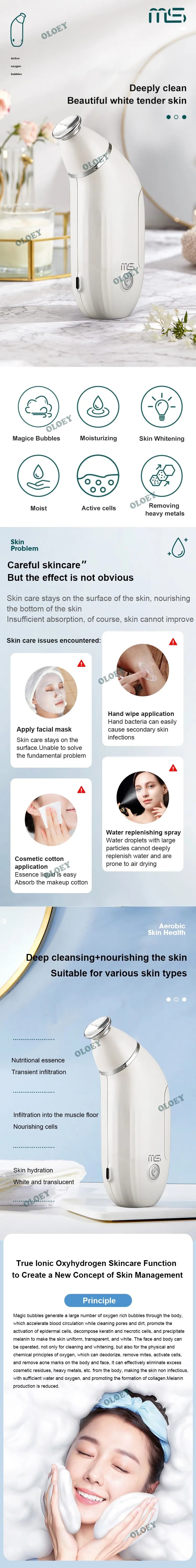 New Portable Magic Oxygen Bubble Machine Face Skin Care Facial Cleansing Deep Cleaning Beauty Whitening Instrument Salon Home