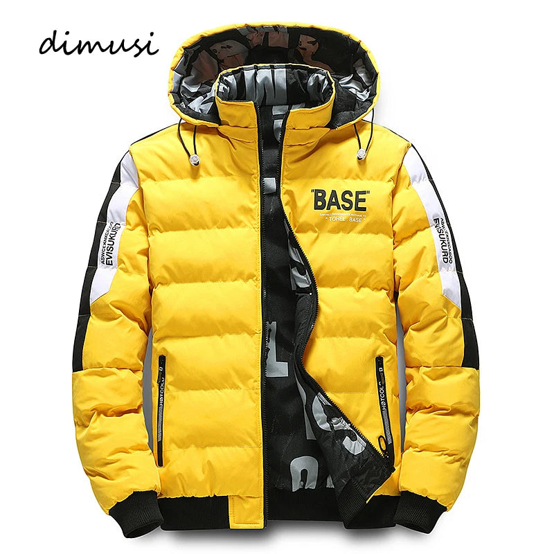 DIMUSI Winter Men Padding Jacket Fashion Male Thicken Down Thermal Parkas Casual Outwear Windbreaker Hooded Coats Man Clothing