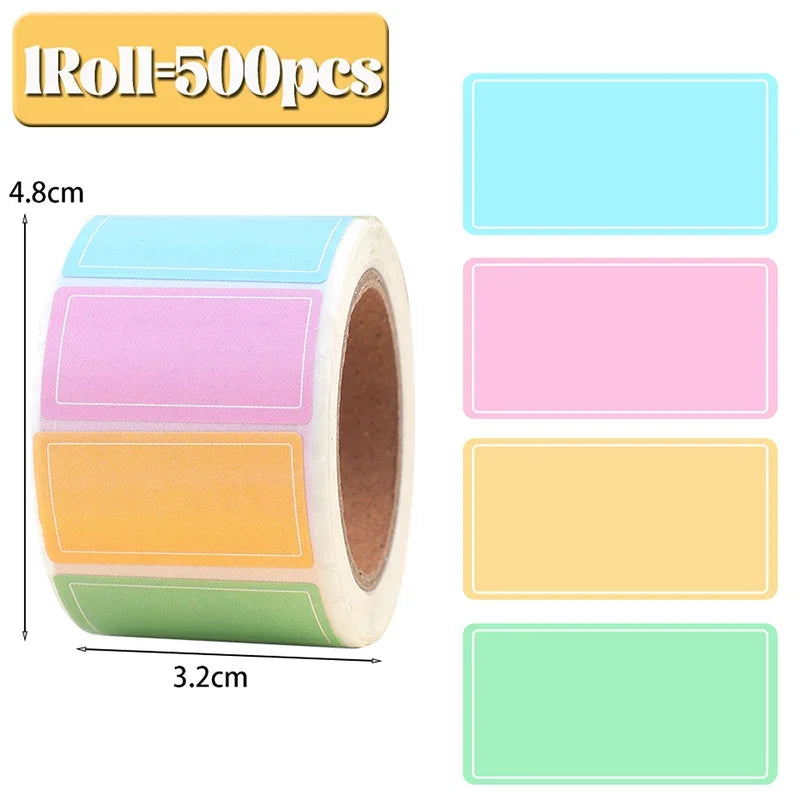 Writable Colored Label Stickers Kitchen Self-adhesive Spice Sticker DIY Classification Storage Waterproof Label for Home Office
