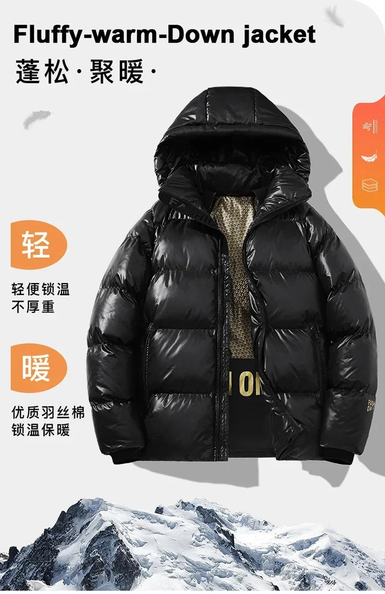 Thick Winter Jacket Warm Wool Windproof Hooded jacket Male Parkas Plus Size Fashion Man Jacket and Coat Men