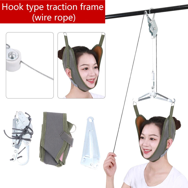 Cervical Traction Over Door Neck Massager Device Kit Stretcher Adjustment Chiropractic Back Head Massager Relaxation