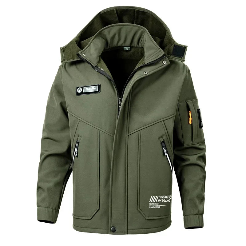 Hot Winter Velvet Thickened Jacket Suit for Men and Women Windproof and Water-proof Outdoor Cold-proof and Warm Work Clothes