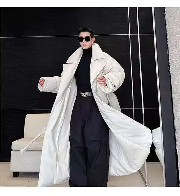 LUZHEN Winter Stylish Double Breasted Long Padded Coat Men's Original Design Thickened Knee-length Trench Trendy 2023 New Cac4db