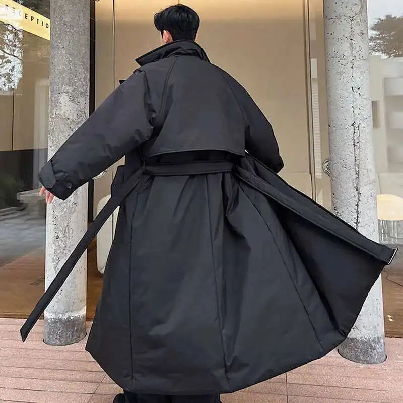 LUZHEN Winter Stylish Double Breasted Long Padded Coat Men's Original Design Thickened Knee-length Trench Trendy 2023 New Cac4db