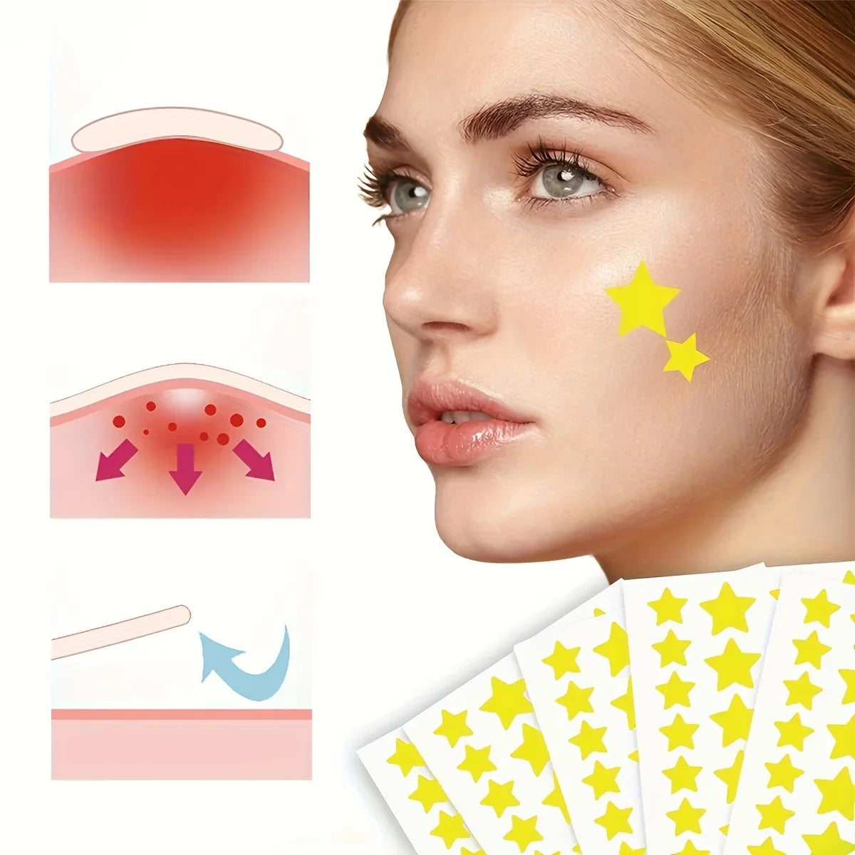 28/112/224pcs Multi-Color Star Stickers - Waterproof And Sweat-Proof To Cover Facial Blemishes - Skin-Friendly Concealer Sticker