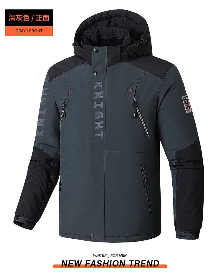 2024 Men's Winter Jacket Hooded Fleece Warm Parka Men Black Plush Coat Male Big Large Size Outerwear 9XL Windbreak Autumn Anorak