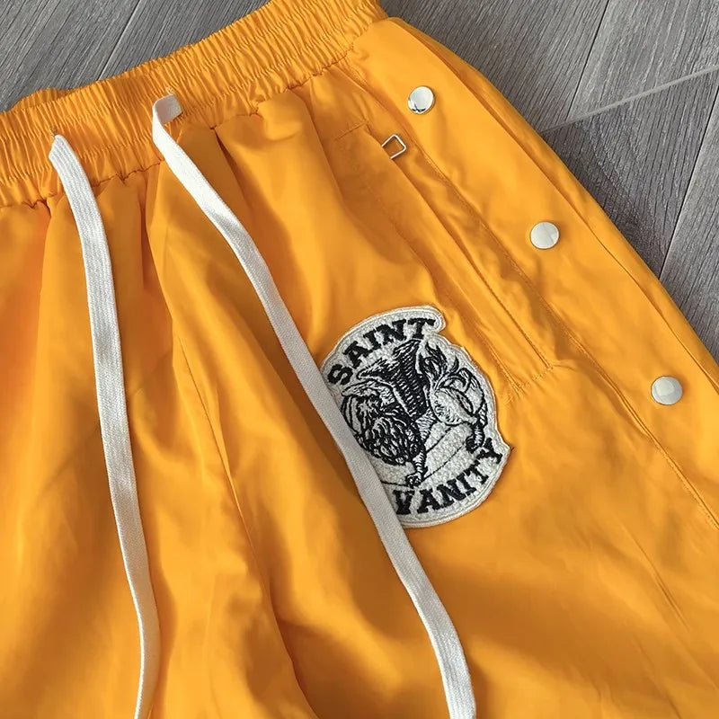 SAINT VANITY Embroidered Buckle Sports Sweatpants Jogger Men Women Drawstring Long Pants Trousers