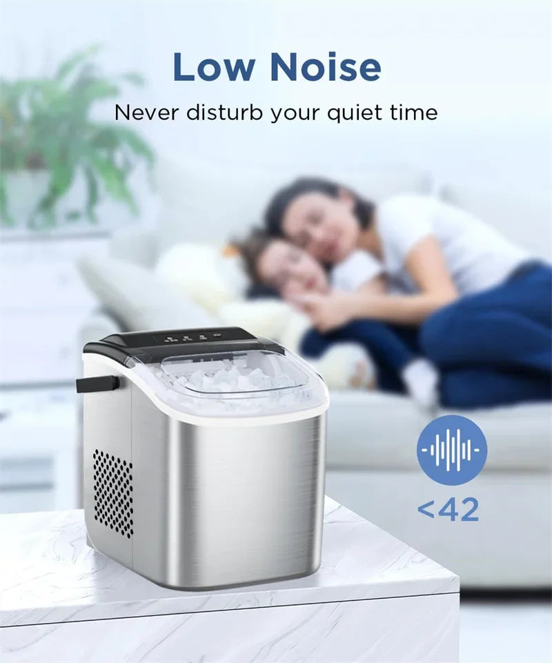 Electric Ice maker for Bar Home Kitchen Office bullet cylindrical Cube Maker via Scoop Automatic mini ice making Machine