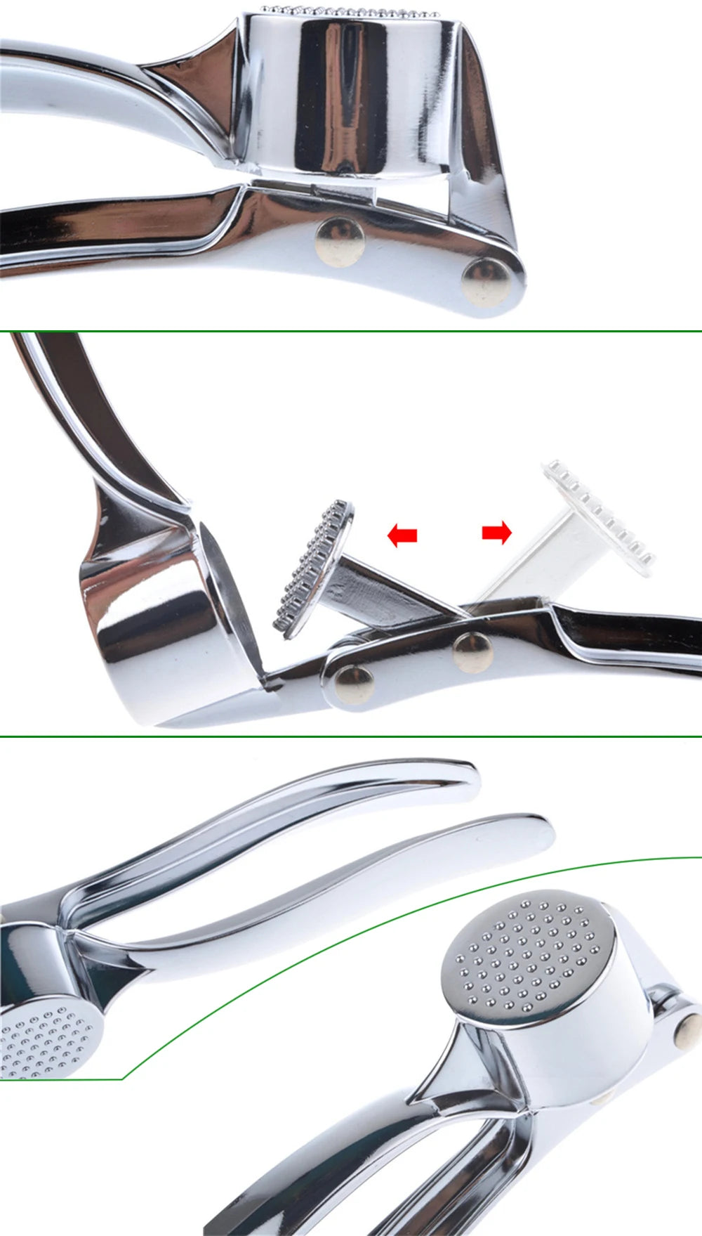 Zinc Alloy Garlic Presser Ginger Crusher Handheld Device Metal Mincer Squeezer Chopper Vegetables Masher Practical Kitchen Tools