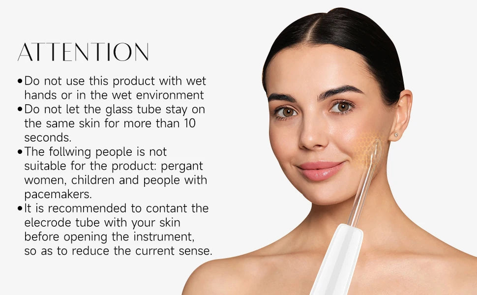 DARSONVAL High Frequency Red Light Therapy Wand Neon Electrotherapy Glass Tube Acne Spot Wrinkles Remover Beauty Facial Care