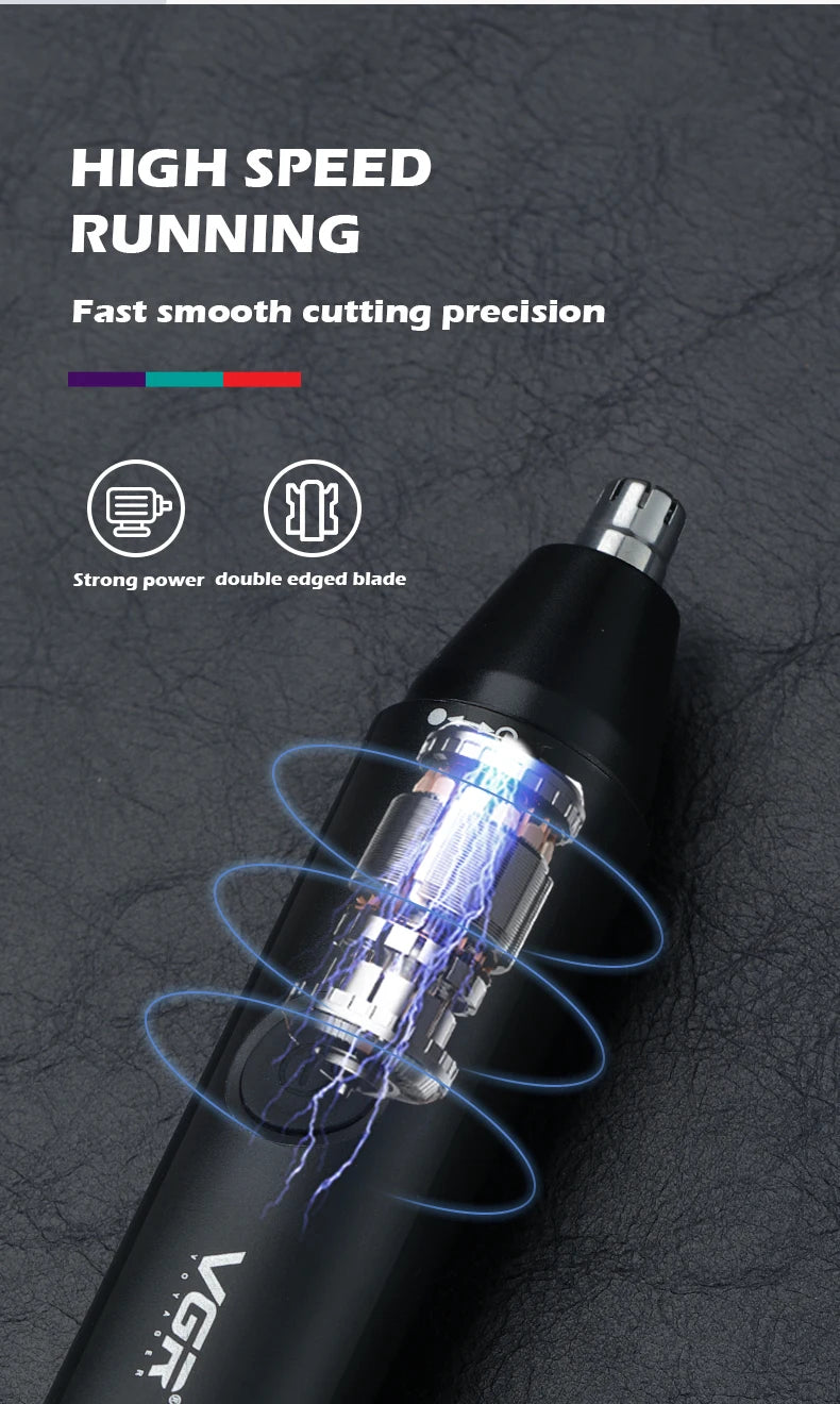 VGR Washable Nose Hair Trimmer Beard Facial Hair Trimer Eyebrow Electric Brow Nose Trimmer 2 In 1 Rechargeable V-613