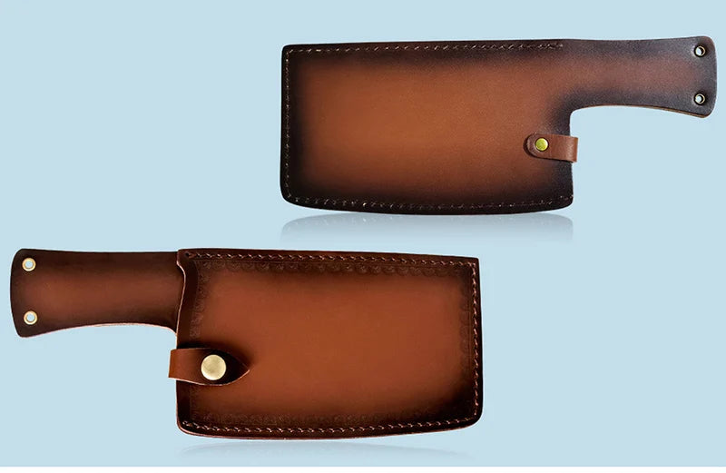 Kitchen Chef Cleaver Chopping Knife Sheath Leather Slicing Blade Guards Protect Case Cover Camping Hunting Travel Scabbard Tools