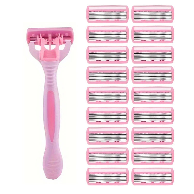 Women's 6-layer safety razor blade for facial/leg/armpit/bikini line beauty hair removal shaver