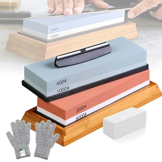 Sharpening Stone Knife Professional Sharpener Whetstone Dual Side Set Grinding Shapner Water Wetstone Kitchen Accessories Tool