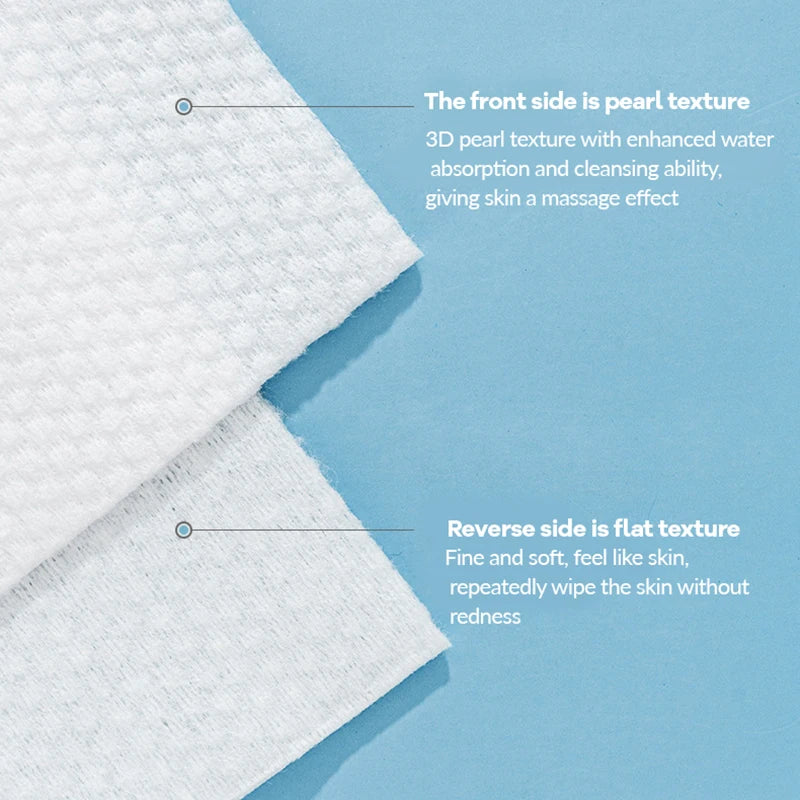 Natural Disposable Face Towel Travel Facial Cleansing Wet And Dry Makeup Remover Pearl Cotton Soft Makeup Nonwoven Towel