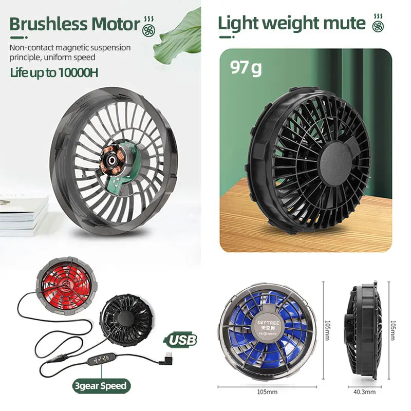 Summer Worker Cooling Vest Men Fan Vest Air Conditioning Clothes Luminous Fan Work Clothes Usb Fan Jacket Body Cooling Clothes