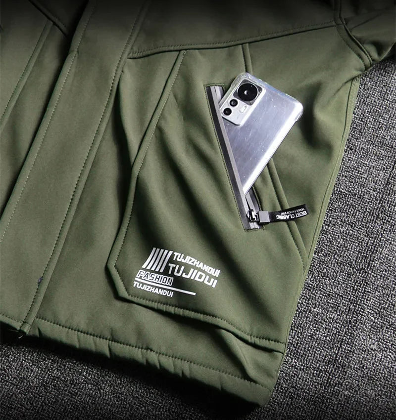 Hot Winter Velvet Thickened Jacket Suit for Men and Women Windproof and Water-proof Outdoor Cold-proof and Warm Work Clothes