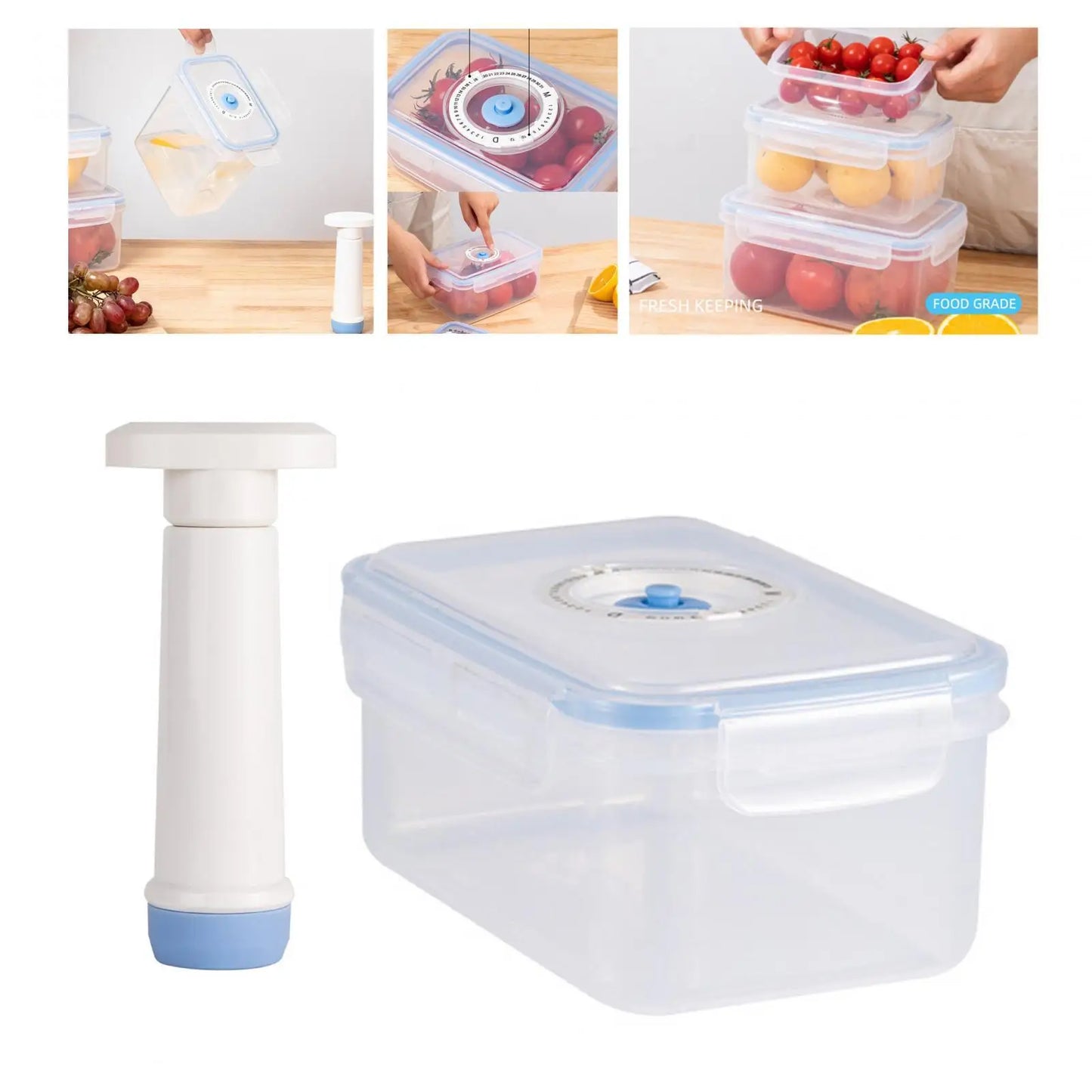 Vacuum Container Frige Multipurpose Airtight Oven Leakproof Vacuum Seal Container for Kitchen Fruits Vegetables Dry Foods Rice