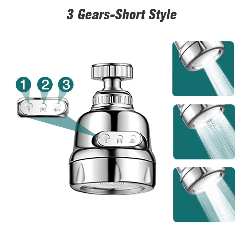 Faucet Extender 360 Degree Rotary Kitchen Sink Faucet Bubbler Water-Saving Device Adapter Soft Water Nozzle Bathroom Accessories