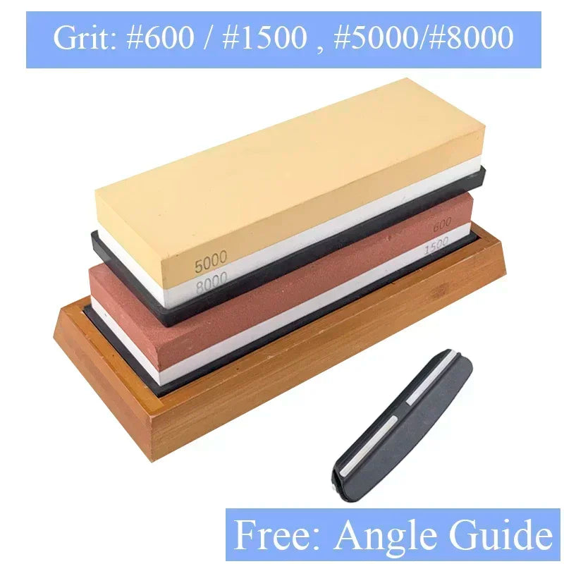 400 1000 3000 Grit Double-sided Sharpening Stone Base Angle Guide Set Kitchen Knife Sharpener Grinding Whetstone Apex Egde Blade