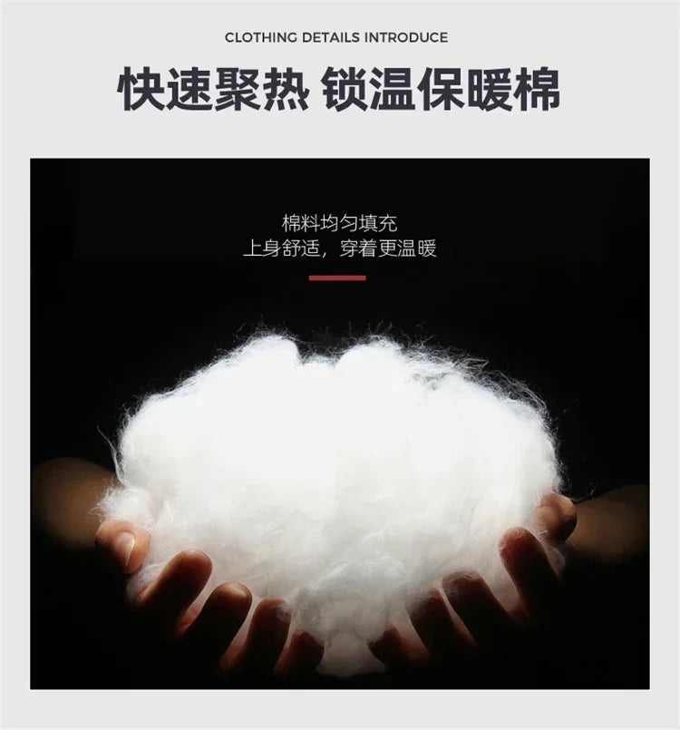 Men Fashion Hooded Windproof Warm Coat Plus Size Outwear Men Hooded Thick Fleece Warm Casual Thicken Cotton Jacket Winter Parka