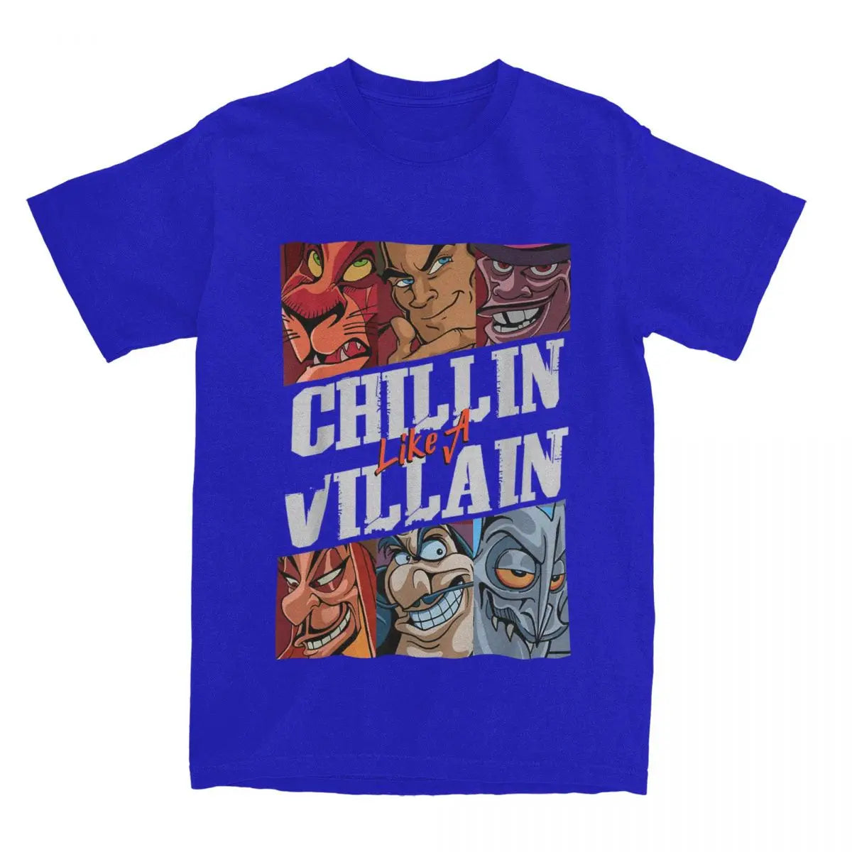 Villains T Shirts Chillin Like A Villain Group Portrait Vintage Tee Shirt Short Sleeve T-Shirt Cotton Gift Idea Tops
