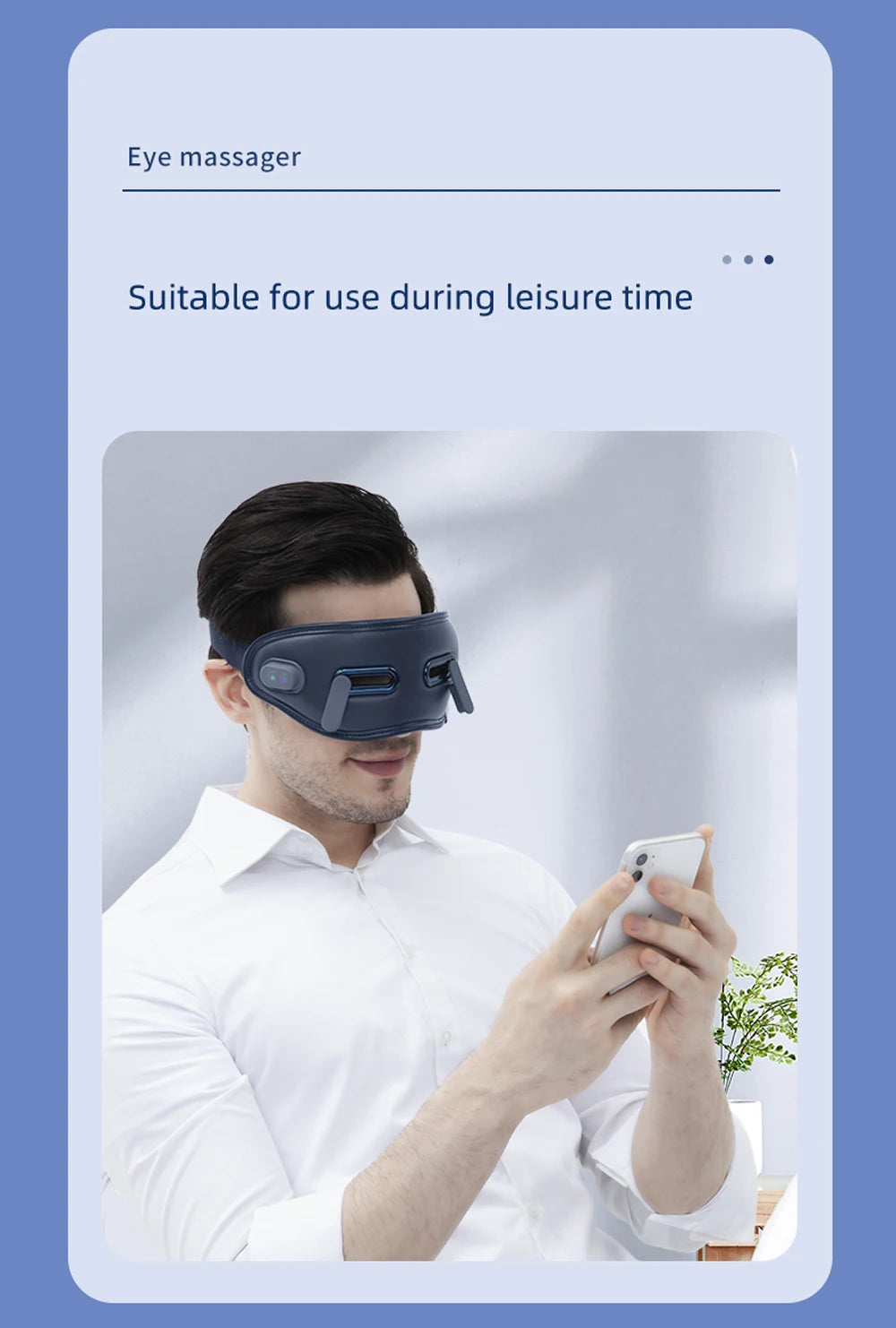 Smart Eye Massager Rechargeable Heated Eye Massage Instrument Massage Eyes Device Vibratable Reduce Eye Strain Improve Sleep