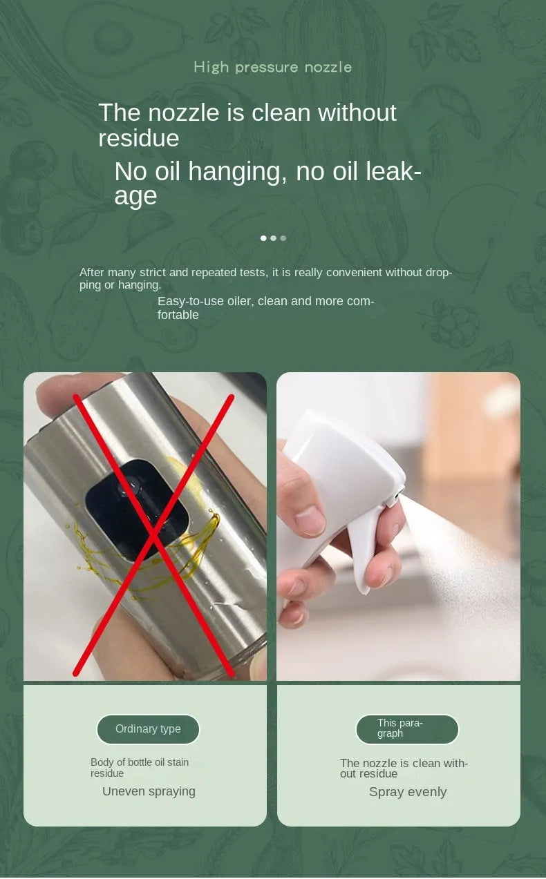 Kitchen Oil Bottle Cooking Oil Spray Olive Oil Bottle Fitness Barbecue Spray Oil Dispenser