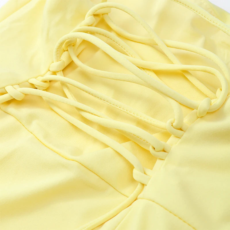 Elegant Yellow Gauze Off Shoulder Scarf Neack Long Dress Women Fashion Sleeveless A-line Vestido 2025 Summer Vocation Party Robe