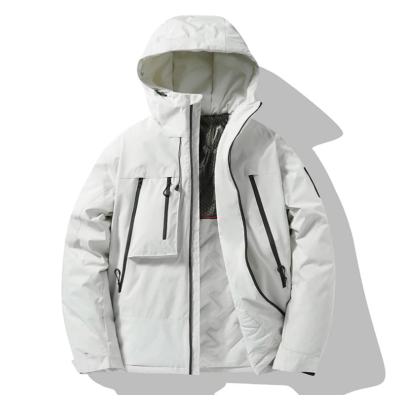 2024 New Winter Jacket Men Women Outdoor Ski Waterproof Graphene Warm Hooded Parka Male Street Casual Multi Pocket Padded Jacket
