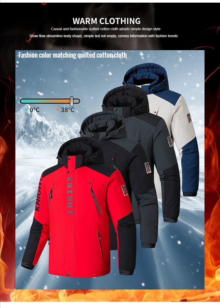2024 Men's Winter Jacket Hooded Fleece Warm Parka Men Black Plush Coat Male Big Large Size Outerwear 9XL Windbreak Autumn Anorak