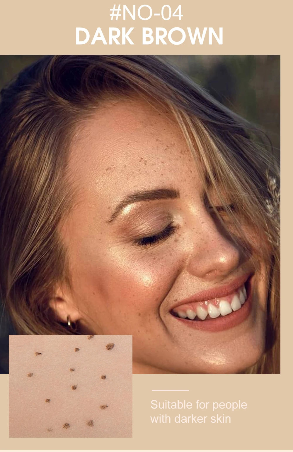 HANDAIYAN Natural Fake Freckle Pen Quick-Drying Waterproof Spot Pencil Makeup Tool for Facial Lifelike Fake Freckles Cosmetics