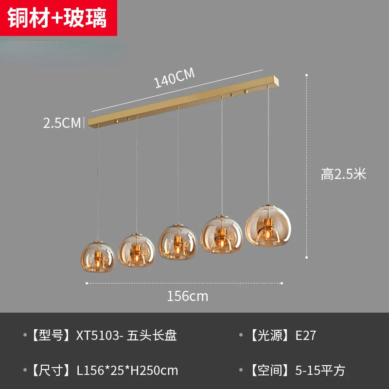 Nordic Restaurant Chandelier Lustre Pendant Lights Minimalist Coffee Shop Dining Kitchen Hanging Lamp Bar Bedroom Bedside Lamp