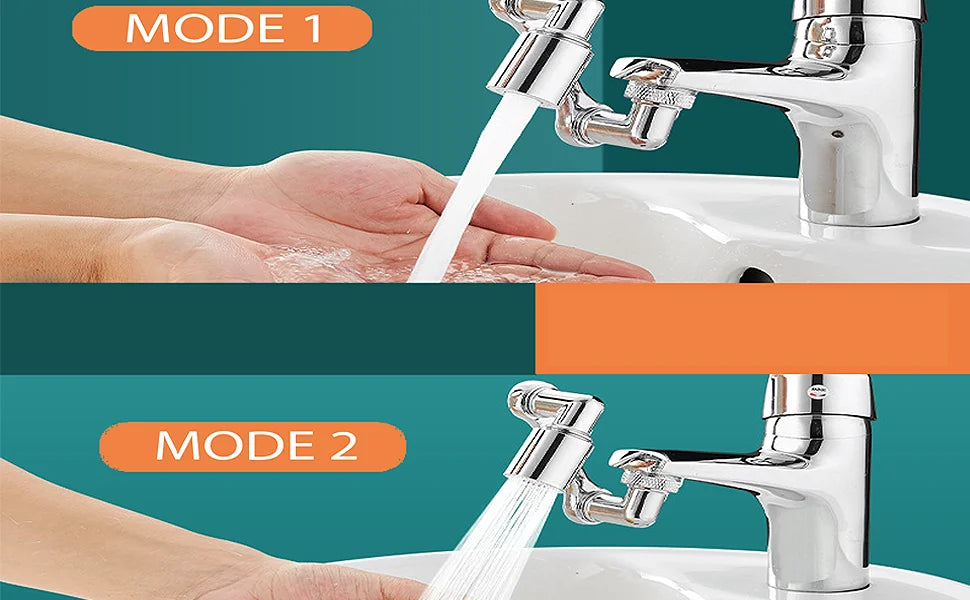 1080° Rotation Faucet Sprayer Head 22/24mm Adaptor Faucet Extender Aerator Splash Bubbler Nozzle Kitchen Tap Washbasin Robot Arm