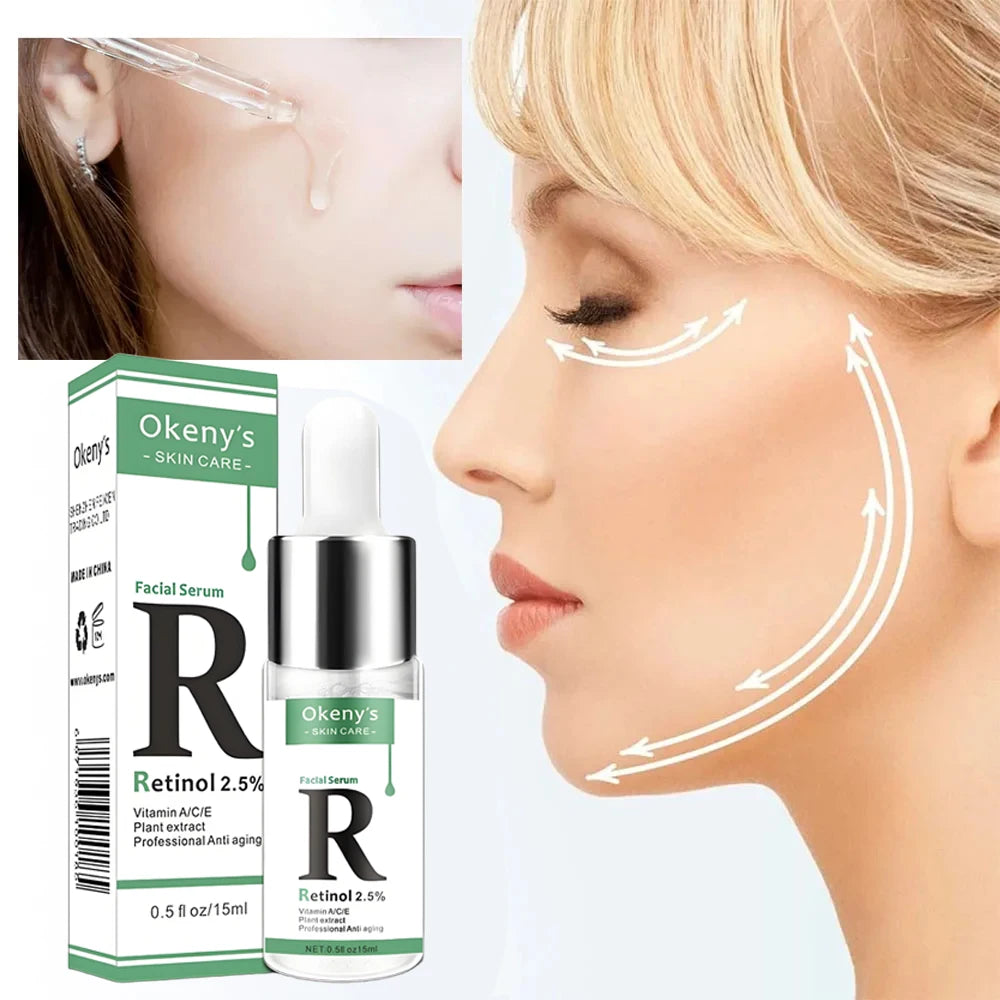Retinol 2.5% Vitamin C / A Facial Anti Wrinkle Serum Remove Dark Spots Collagen Serum Anti Aging Essence Whitening Face Serum