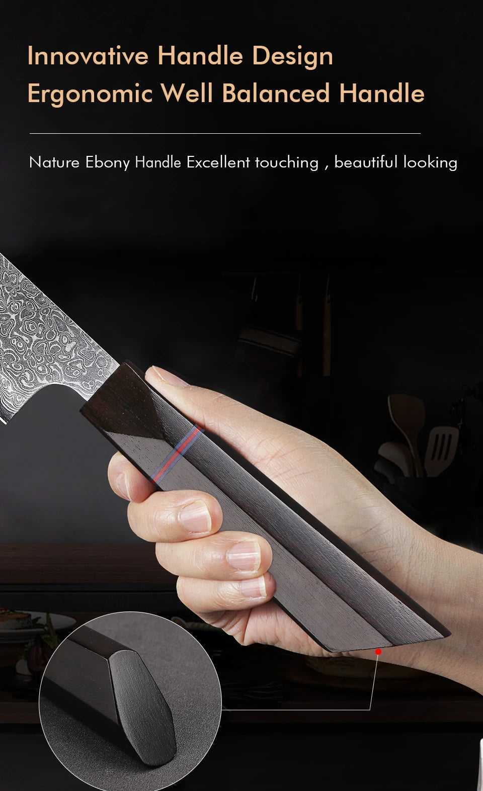 F.YOUNG 5" Japanese Kitchen Utility Knife Damascus Professional Chef Knife Peeling Paring Fruit Vegetable Meat Cooking Tools