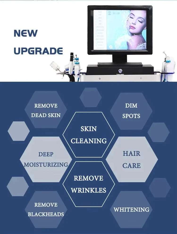 14 in 1 Women Aesthetic Beauty Equipment Bubble Oxygenation Scrubber Facial Machine