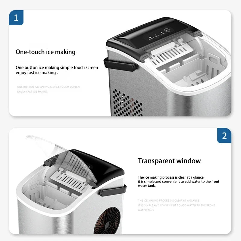 Electric Ice maker for Bar Home Kitchen Office bullet cylindrical Cube Maker via Scoop Automatic mini ice making Machine