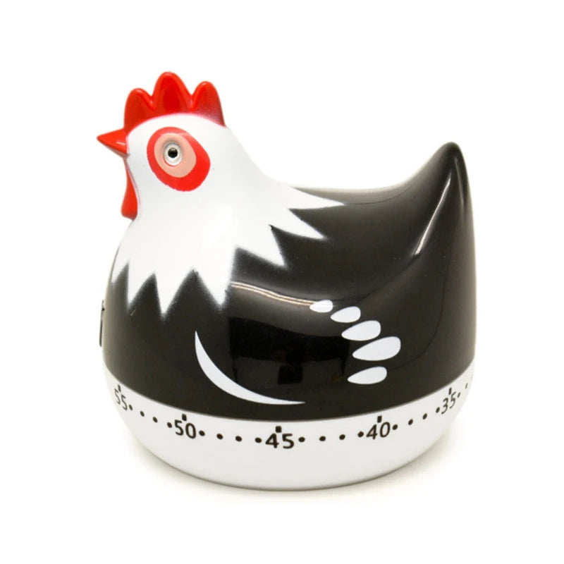 KX4B 55 Minutes Novelty Chicken Kitchen Timer Mechanical Rotating Alarm for Cooking Baking Countdown Clock
